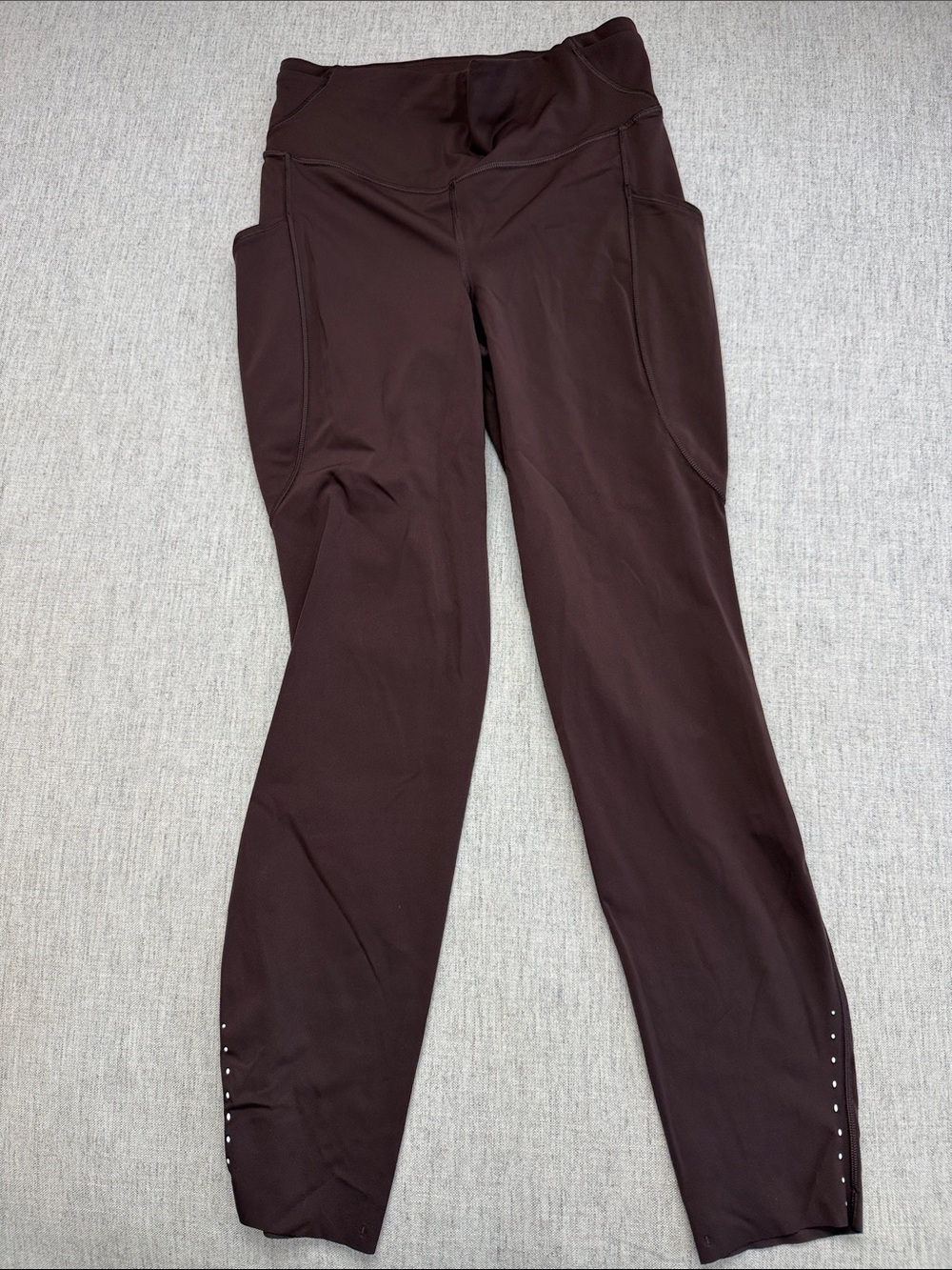 lululemon Fast & Free Dark Brown Espresso High-Rise Leggings with Side Pockets